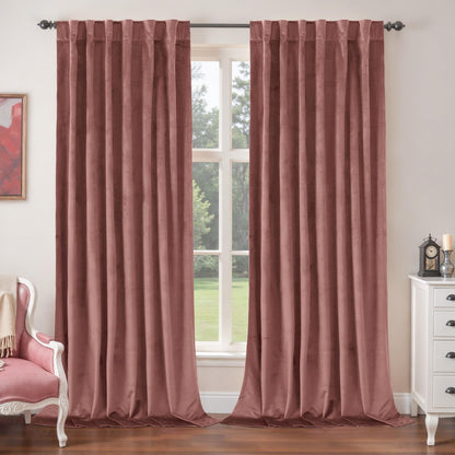 BGment Olive Green Velvet Blackout Curtains 52 x 84 Inch Length, 2 Panels