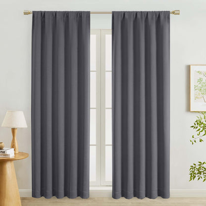Lecloud Sage Green Room Darkening Curtains 54 Inch Length 2 Panels, Window Curtains for Bedroom, Energy Thermal Insulating Rod Pocket Curtain Drapes for Small Window, 40" W x 54" L