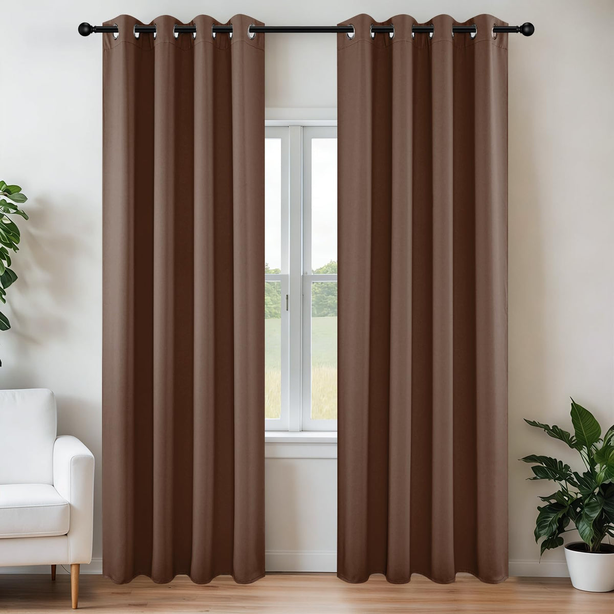 Joydeco Blackout Curtains for Bedroom 84 Inch - Black Out Curtains with Grommets Thermal Insulated Room Darkening Light Blocking, Noise Reducing & Wrinkle-Free Drapes for Living Room Windows, 2 Panels