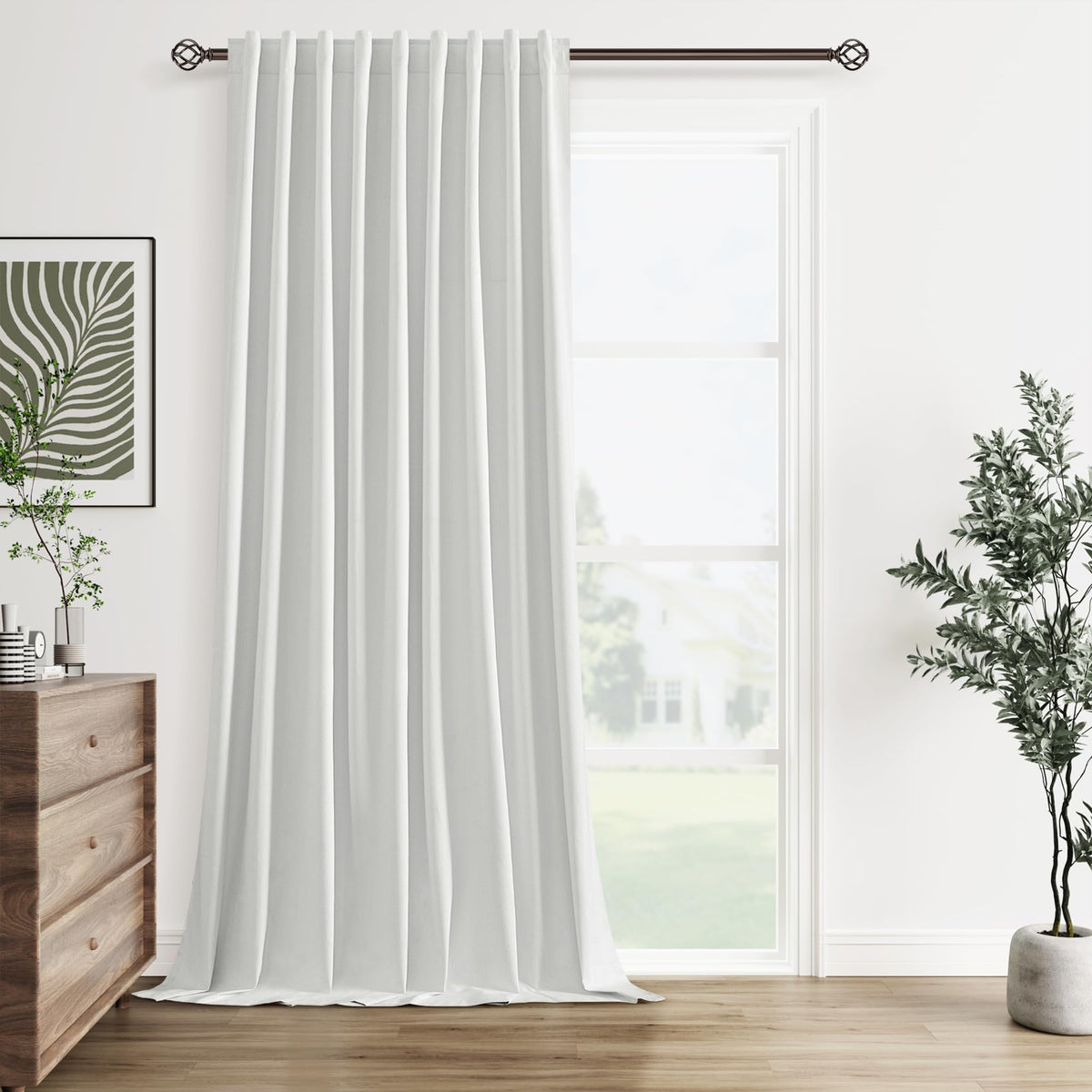 Guken Cream Linen Blackout Curtains 84 Inch Length 2 Panels Set for Living Room Bedroom Back Tab Thermal Insulated 100% Black Out Drapes Room Darkening Window Curtain Ivory Natural Beige