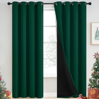 Yakamok Burgundy Red Blackout Curtains 84 inches Long for Bedroom 38" Wide