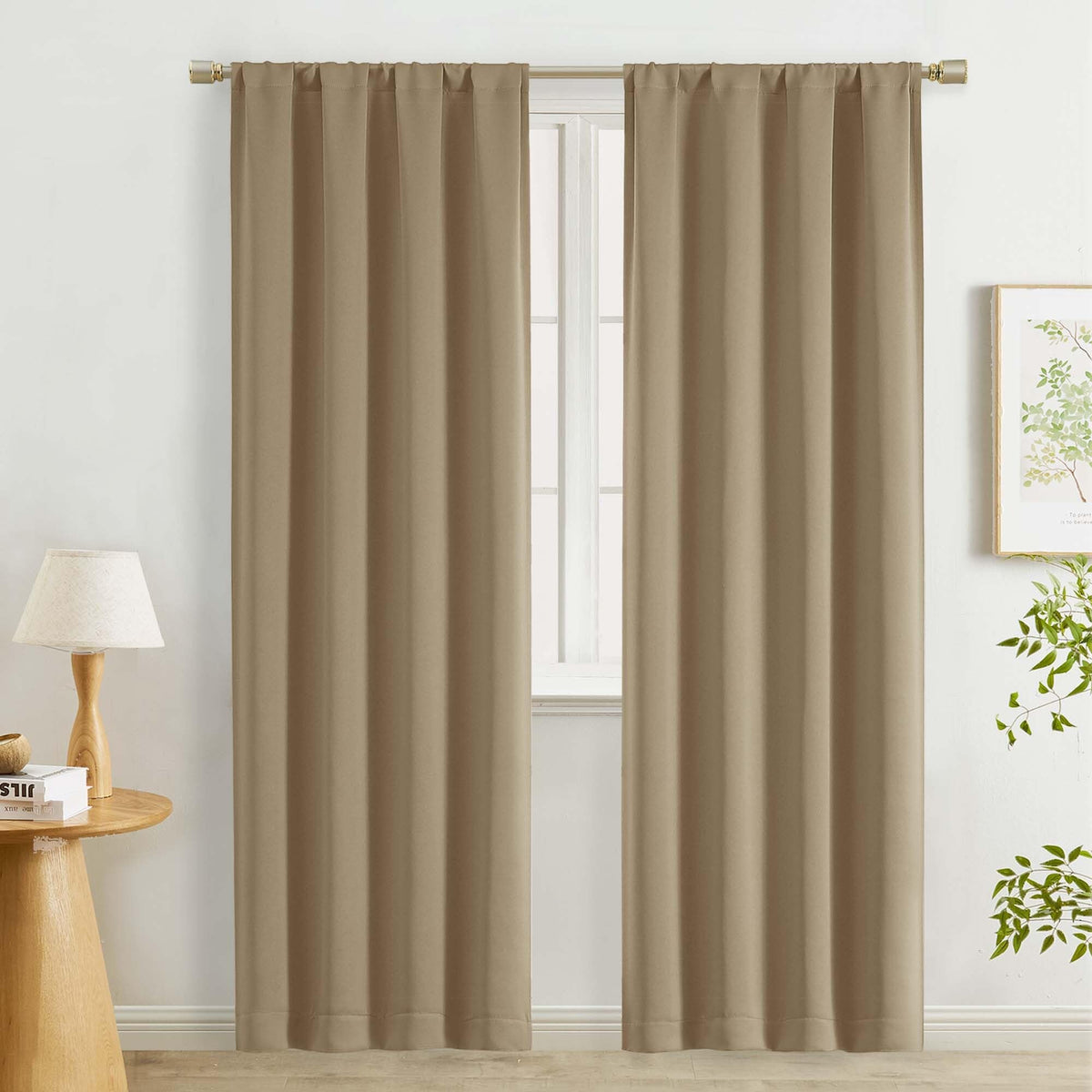 Lecloud Sage Green Room Darkening Curtains 54 Inch Length 2 Panels, Window Curtains for Bedroom, Energy Thermal Insulating Rod Pocket Curtain Drapes for Small Window, 40" W x 54" L