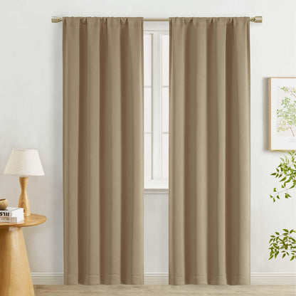 Lecloud Sage Green Room Darkening Curtains 54 Inch Length 2 Panels, Window Curtains for Bedroom, Energy Thermal Insulating Rod Pocket Curtain Drapes for Small Window, 40" W x 54" L