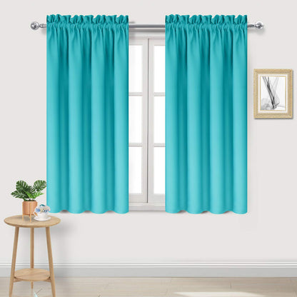 DWCN Blackout Curtains for Bedroom Living Room 42 x 63 Inch Long Black