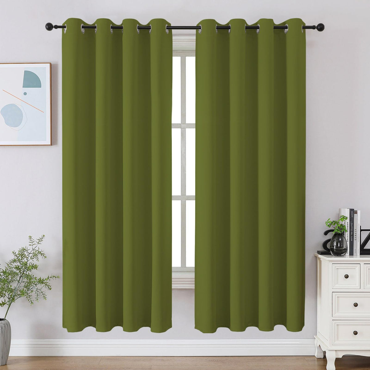 CUCRAF Beige Blackout Curtains 84 inch Length 2 Panels Set, Room Darkening Drapes for Living Room Bedroom, Thermal Insulated Light Blocking Grommet Window Curtain (W52 x L84 Inch)