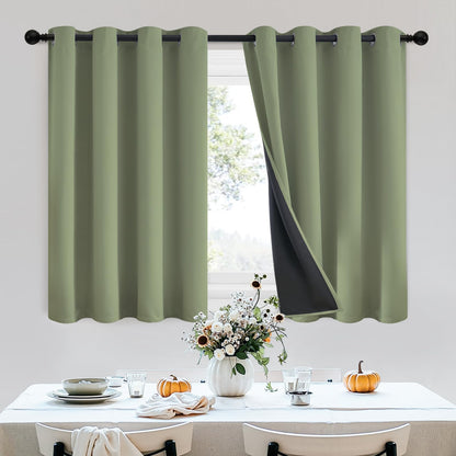 SimpleHome Cream 100% Blackout Curtains Room Darkening Living Room 84 Inch