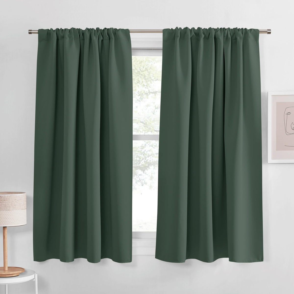 PONY DANCE Black Out Curtains 72 inch Long, Black, 2 Panels
