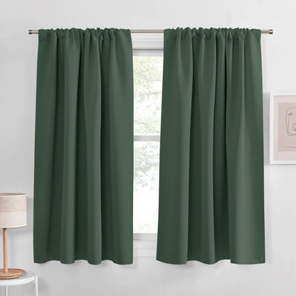 PONY DANCE Black Out Curtains 72 inch Long, Black, 2 Panels
