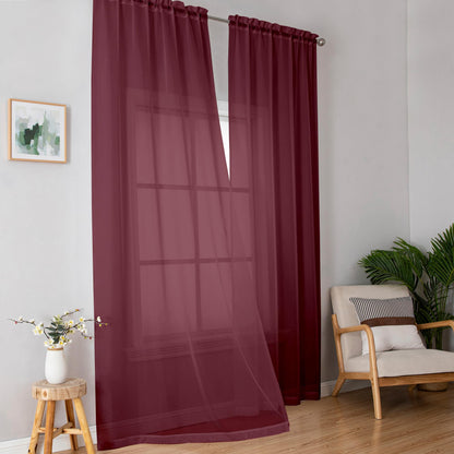 Simplebrand Black Sheer Curtains 84 Inches Long 2 Panels for Living Room