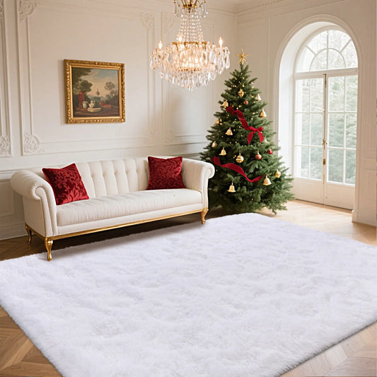 【Moving Season】PLUMLIK Pink Area Rugs For Living Room Bedroom, Upgrade Non Slip Fluffy Soft Pink Shag Carpet, Kid And Pet Friendly, Rugs With 4 Stickers, Indoor Floor Shaggy Plush Rug, Esthetic Decor, Christmas Gifts, room decor for girls, Room Accessor