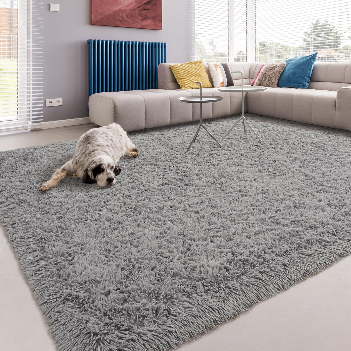 Softlife Rugs for Bedroom 4x5.3 Feet Purple Area Rug for Living Room Super Soft Shaggy Rugs for Dorm Fluffy Fuzzy Carpets Long Plush Bedside Rug Nursery Girls Boys Kids Room Home Christmas Decoration