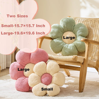 XIAIJIA 3PCS Flower Pillow, Daisy Throw Pillows, Flower Cushion 15.7 Inch