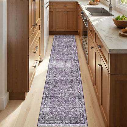 OPPODREAM Vintage Blue Area Rugs 5x7, Washable Rug for Living Room