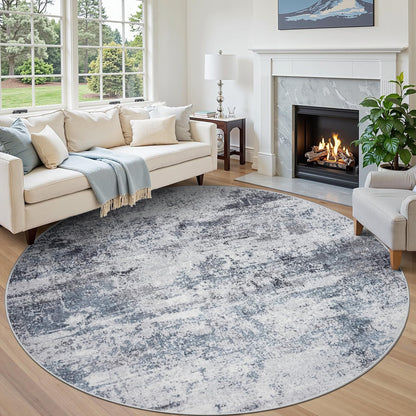 8x10 Area Rugs for Living Room Washable Bedroom Dining Room Blue Grey