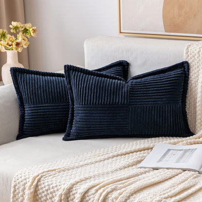 MIULEE Decorative Throw Pillow Covers for Couch 18x18 Inch Beige 2 Pack