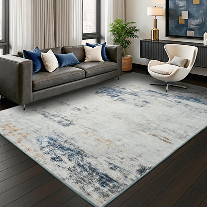 Toneed 4x6 Feet Washable Area Rugs for Bedroom Living Room, 48"x72" Grey
