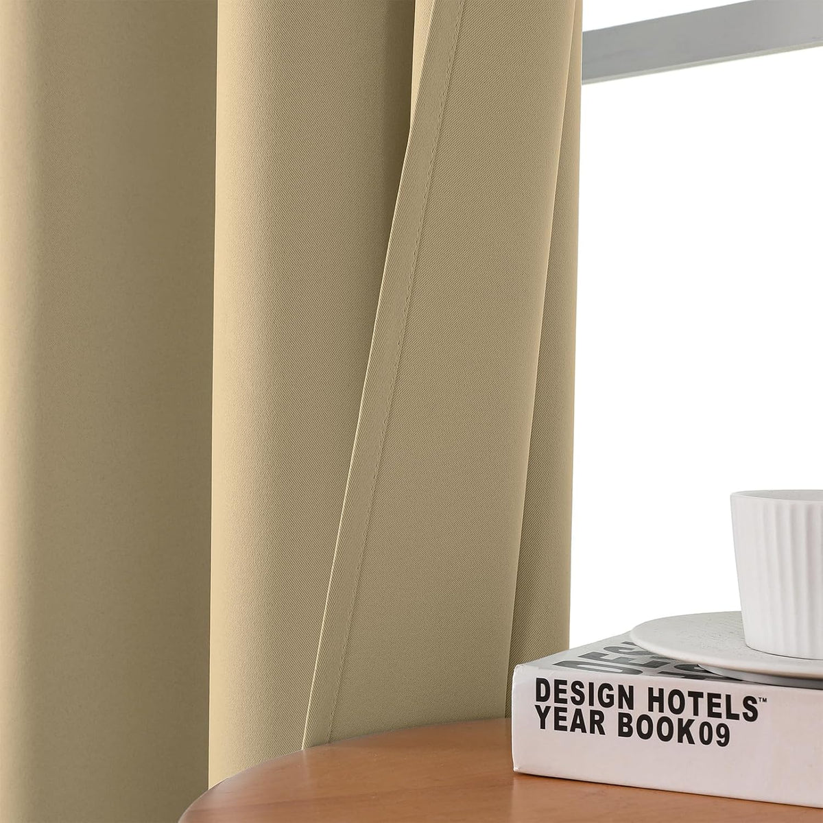 CUCRAF Beige Blackout Curtains 84 inch Length 2 Panels Set, Room Darkening Drapes for Living Room Bedroom, Thermal Insulated Light Blocking Grommet Window Curtain (W52 x L84 Inch)