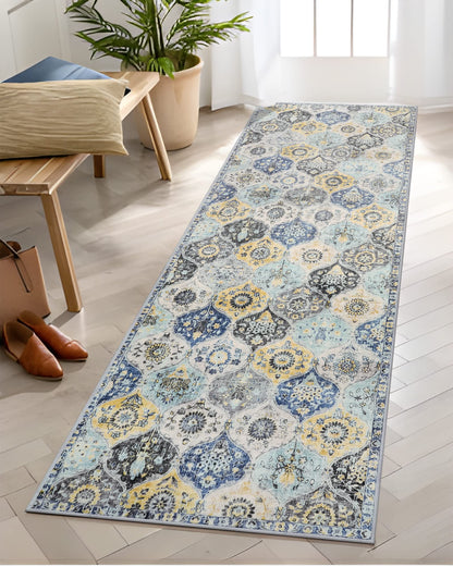 Lahome Moroccan Kitchen Rugs Non Slip Washable, 2x4 Rugs for Entryway