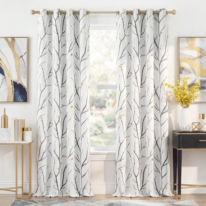 NICETOWN Grey Blackout Striped Pattern Curtains for Living Room, 52 x 84