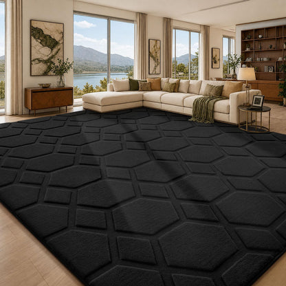 Sour Lemon 8x10 Area Rugs for Living Room Bedroom, Large Carpet Grey Rug