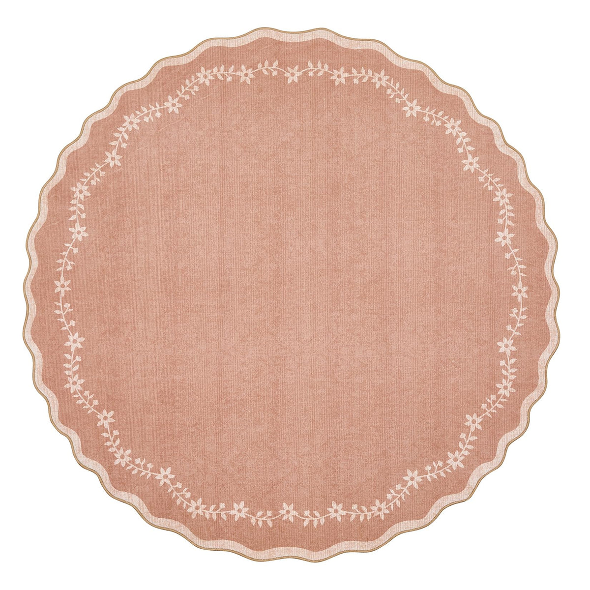 GarveeHome 5x7 Scalloped Area Rug Jute Washable Bedroom Living Room Rug