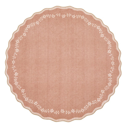 GarveeHome 5x7 Scalloped Area Rug Jute Washable Bedroom Living Room Rug