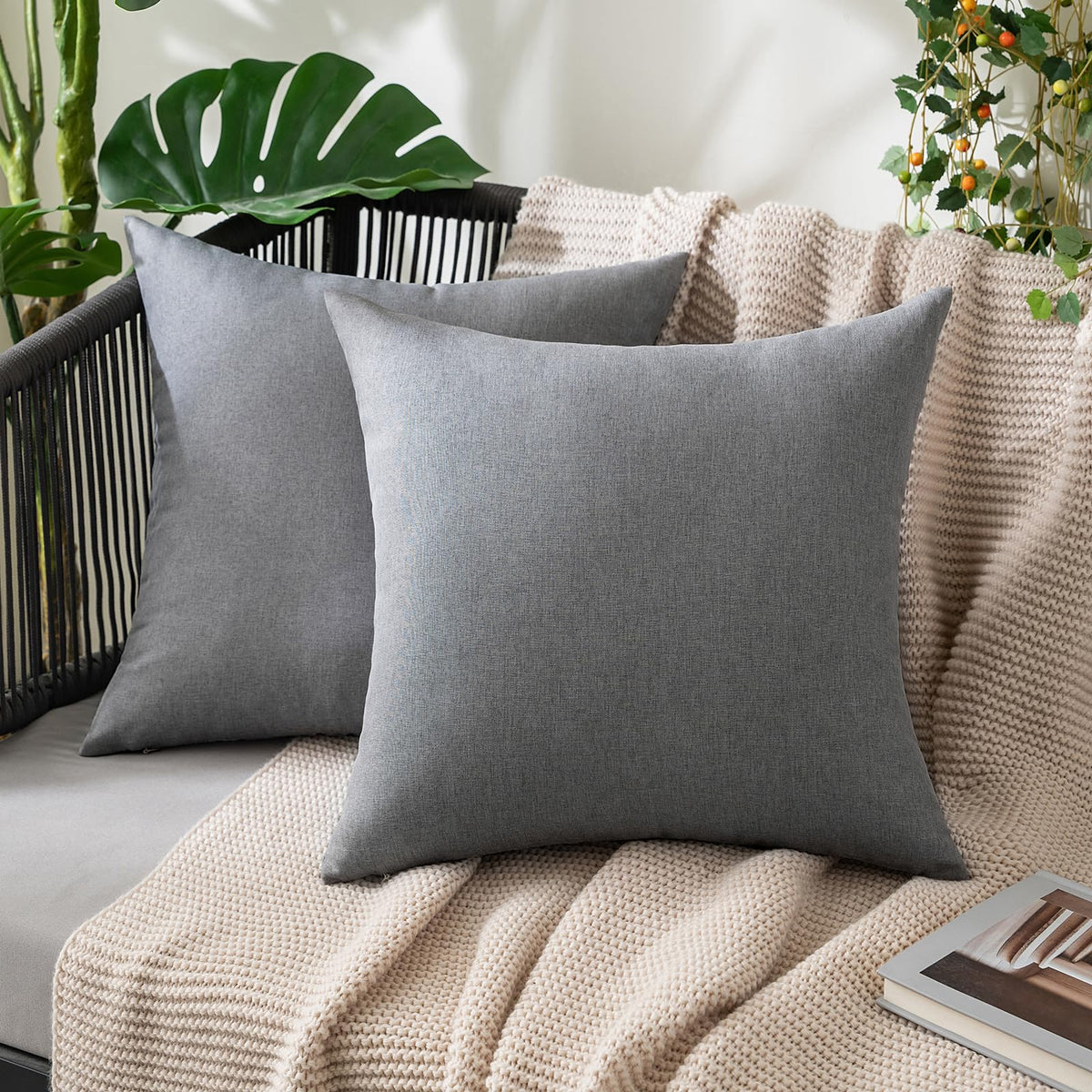 MIULEE Decorative Outdoor Pillow Covers Fall 18x18 Rust