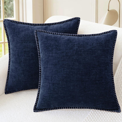 CaliTime Decorative Couch Throw Pillow Covers 18 X 18 Inches Smoke Blue