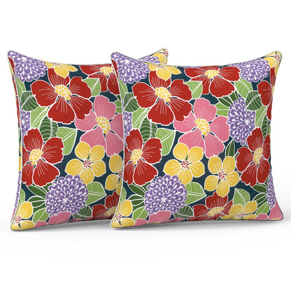 LVTXIII Set of 2 Patio Lumbar Pillows, 12" x 20" Fade Resistant Outdoor Lumbar Pillow with Inners, Fluffy Decorative Garden Lumbar Cushions for Home Patio Coach Sofa Use, Jacobean Black