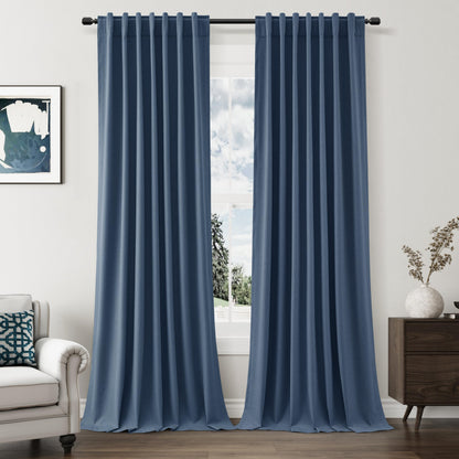 Guken Cream Linen Blackout Curtains 84 Inch Length 2 Panels Set for Living Room Bedroom Back Tab Thermal Insulated 100% Black Out Drapes Room Darkening Window Curtain Ivory Natural Beige