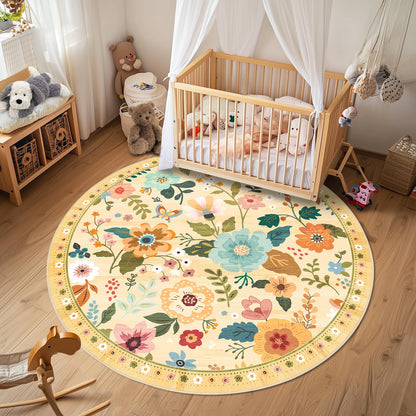 RELEANY Floral Washable 5x7 Area Rugs Pink