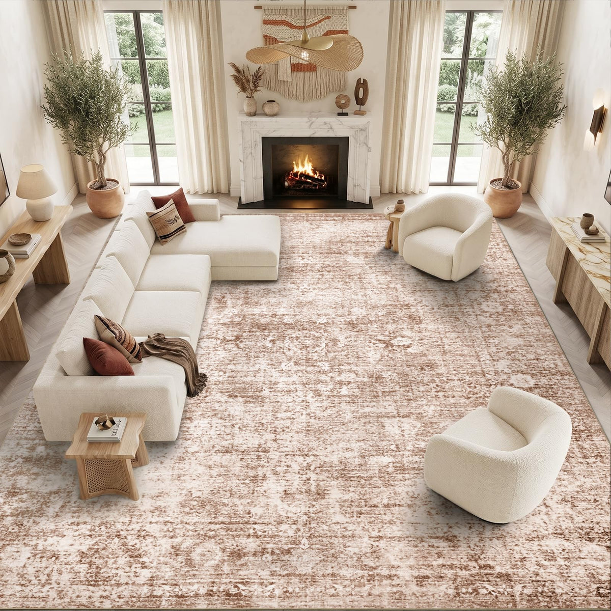 Homemate Washable Rug 8x10 Area Rugs - Vintage Rugs for Living Room