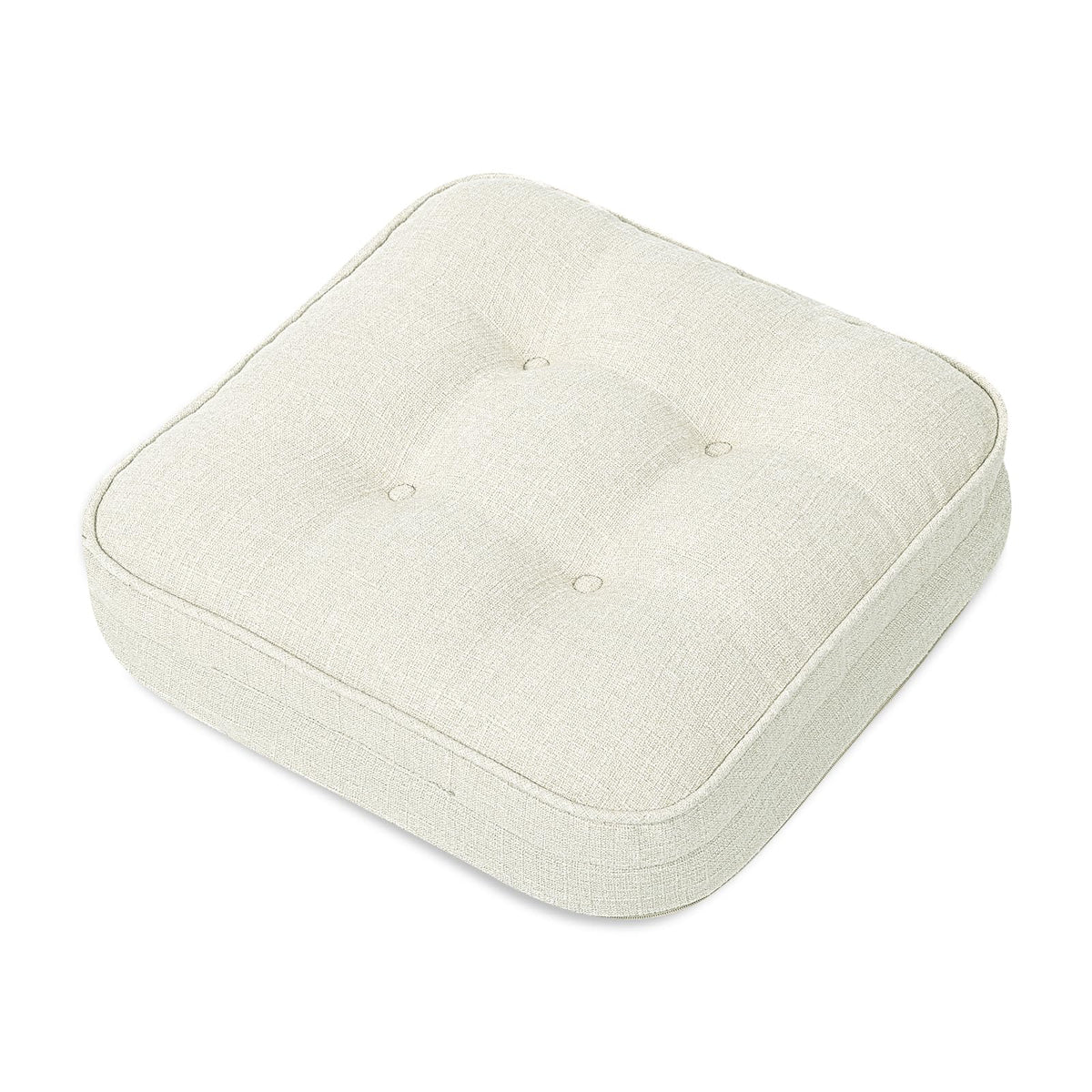 GOFORIT Chair Cushions,Tufted Shredded Memory Foam Chair Pads, Non-Slip Seat Cushions with Removable Cover, 16'' x 16'', Beige