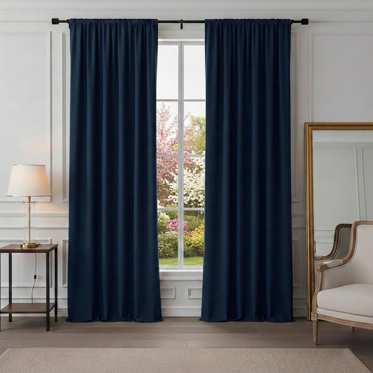 PONY DANCE Black Out Curtains 72 inch Long, Black, 2 Panels