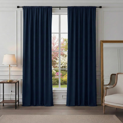 PONY DANCE Black Out Curtains 72 inch Long, Black, 2 Panels