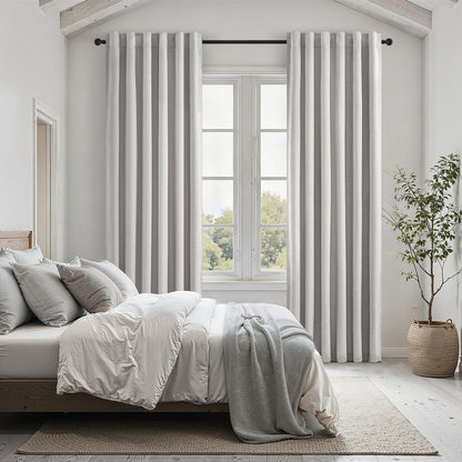 Topfinel Cream Ivory Blackout Curtains & Drapes 84 Inch Length, Beige Pinch Pleat Full Blackout Flax Linen Tab Top Soundproof Curtains with Hooks Rings for Bedroom Living Room Track 2 Panels Set