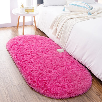 Noahas 2x6 Black Fluffy Soft Runner Rug Non-Slip for Bedroom Dorm Hallway