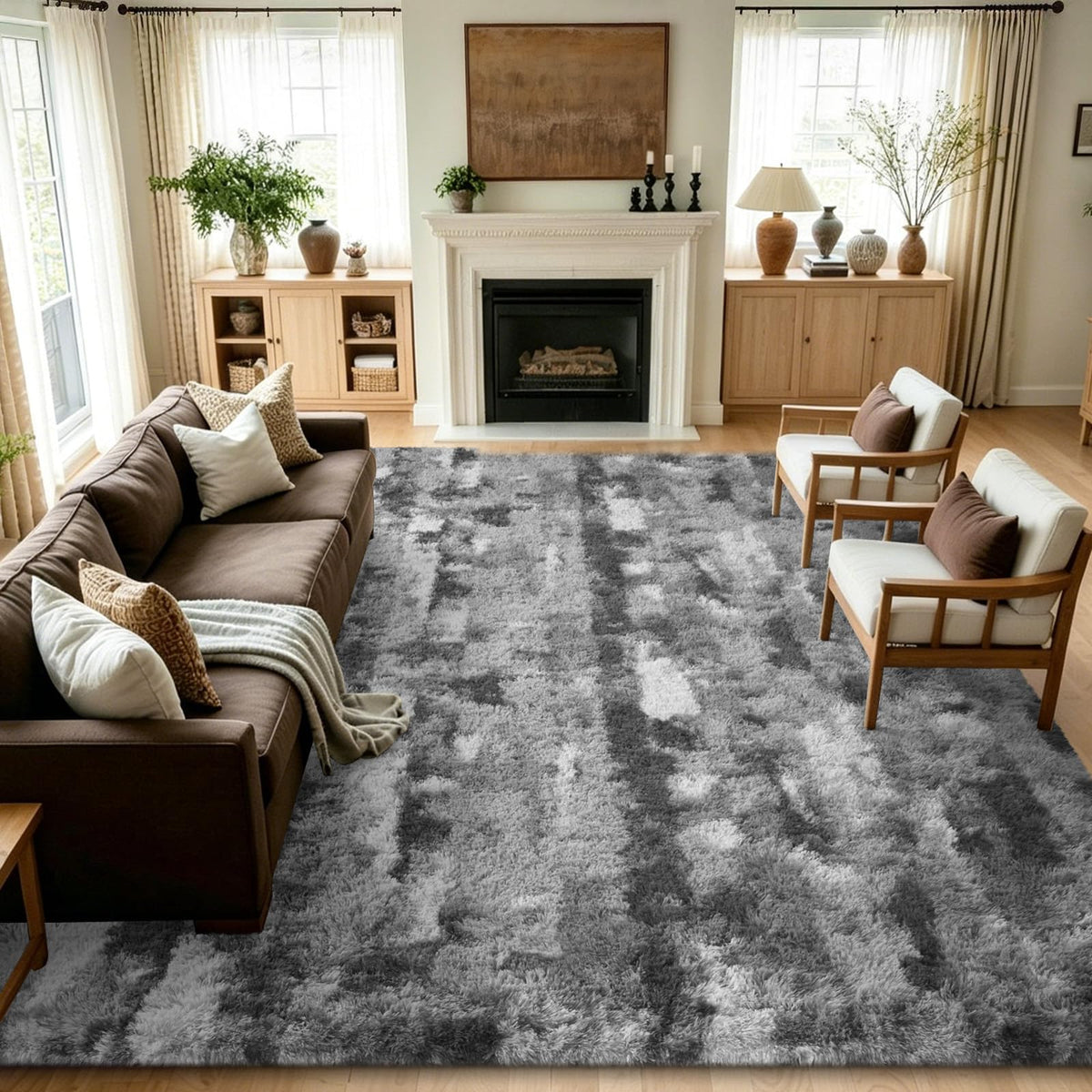 Noahas 2x6 Black Fluffy Soft Runner Rug Non-Slip for Bedroom Dorm Hallway