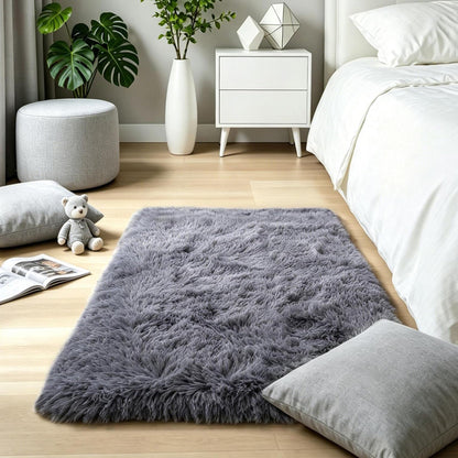 Pink Fluffy 4x6 Area Rugs for Bedroom Girls, Plush Washable Carpet