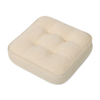 GOFORIT Chair Cushions,Tufted Shredded Memory Foam Chair Pads, Non-Slip Seat Cushions with Removable Cover, 16'' x 16'', Beige