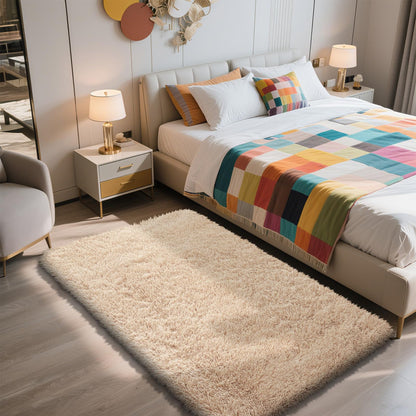 8x10 Fluffy Area Rugs for Living Room,Black Large Shag Area Rug for Bedroom