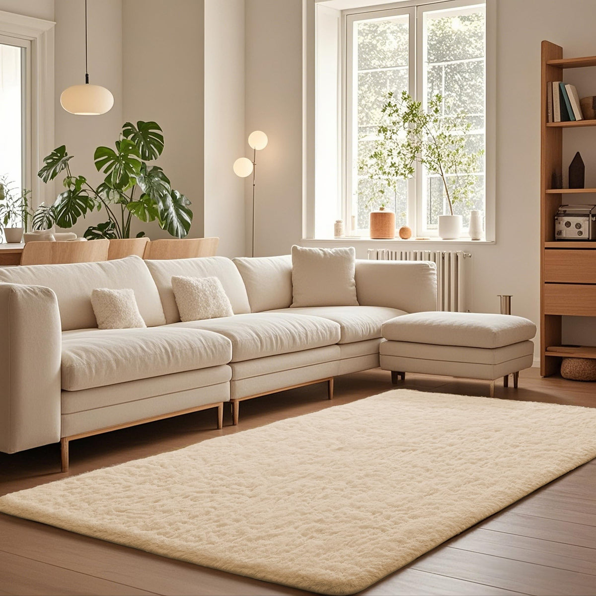 Ophanie Area Rugs for Living Room Bedroom, Washable Non-Slip Fluffy Soft Grey Shag Carpet, Indoor Floor Gray 4x6 Fuzzy Shaggy Living Room Plush Rug for Kids Home Dorm Decor Aesthetic