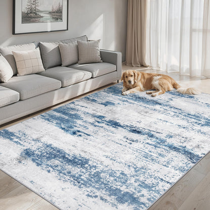 PLHXFR 8x10 Area Rug Living Room: Modern Abstract Washable Carpet Grey