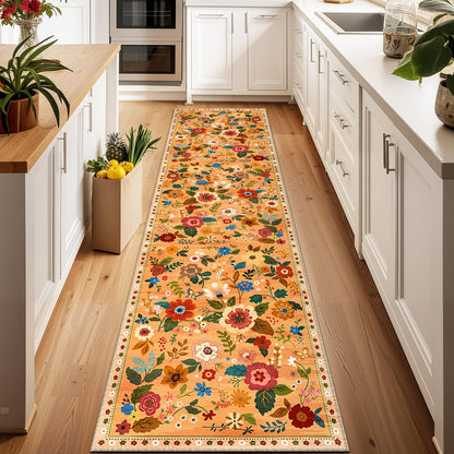 RELEANY Floral Washable 5x7 Area Rugs Pink