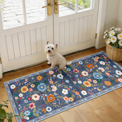 RELEANY Floral Washable 5x7 Area Rugs Pink