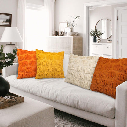 Fall Pumpkin Throw Pillow Covers 18 x 18 Inch Set of 4