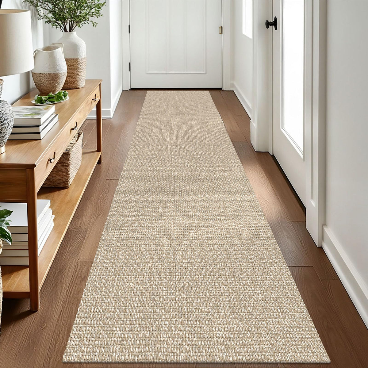 EARTHALL Washable Area Rug, Non Slip Entryway Rug, 4x6 Ft, Sand/Beige
