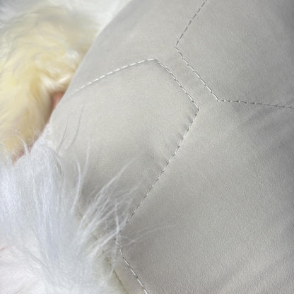 Kopal Sheepskin Chair Pad, Genuine Natural Lambskin Cushion with Foam Padded, 18x18 Inches, Natural White, 1 Pack