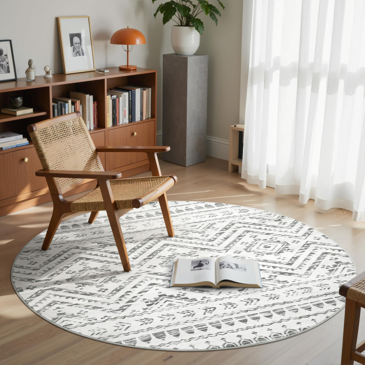 Miukiki 8x10 Area Rug for Living Room, Washable Soft Non Slip Rug Grey