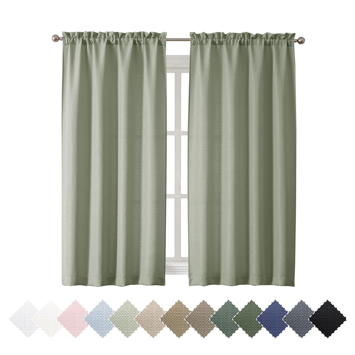 Chyhomenyc White Curtains 84 Inch Length 2 Panels 40Wx84L inches